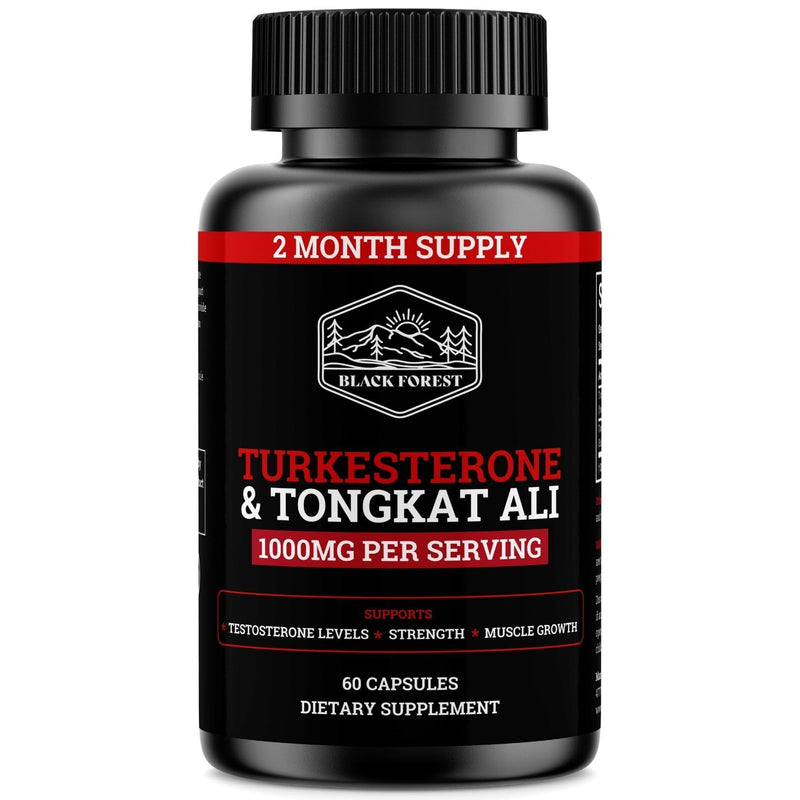 Black Forest Turkesterone Tongkat Ali Supplement 1000mg per Serving | Strength & Energy for Men