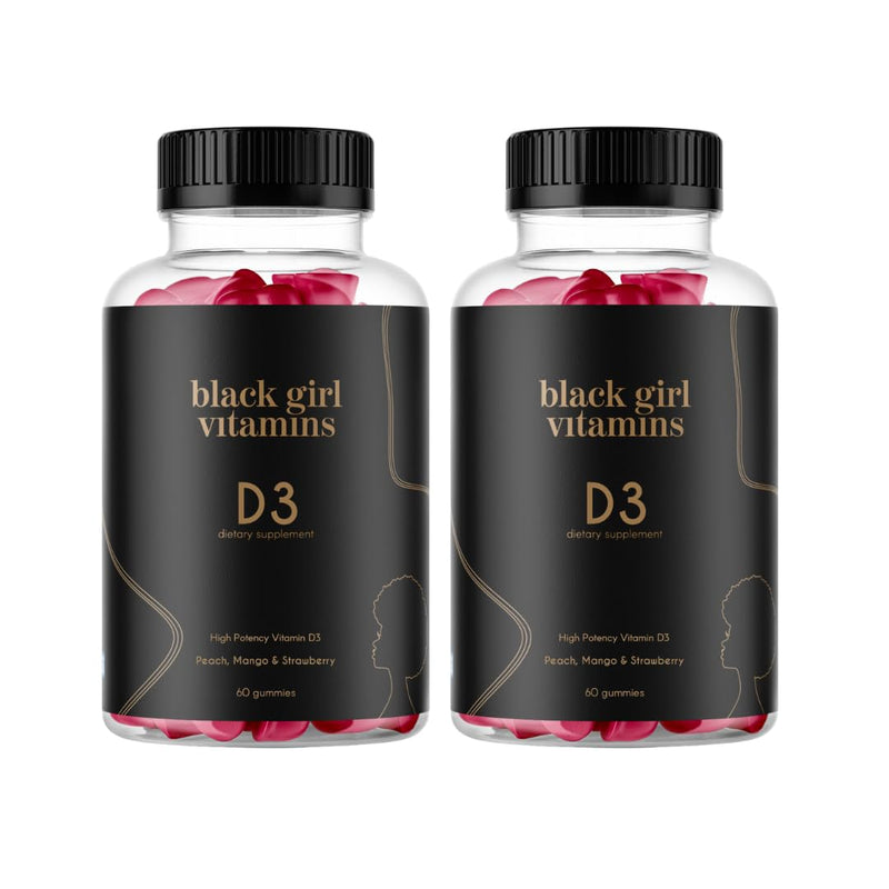 Black Girl Vitamins Vitamin D3 Gummies – 2000 IU, Gluten-Free, Immune, Energy & Bone Support