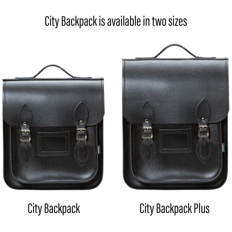 Handmade Leather City Backpack - Black