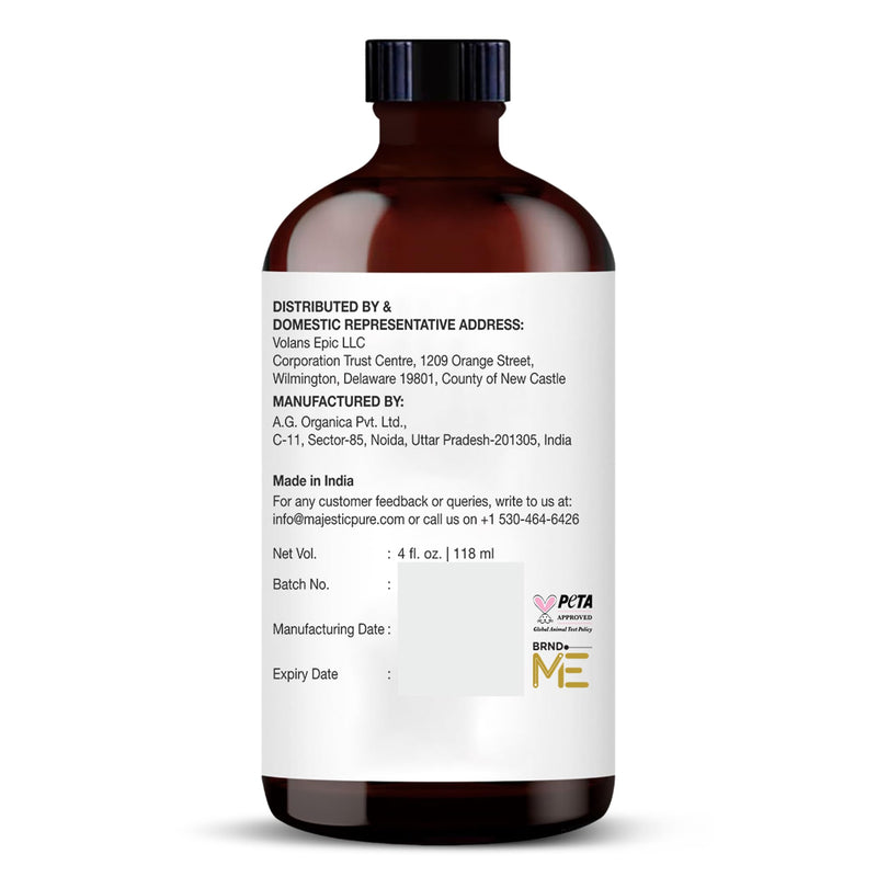 Majestic Pure Black Seed Oil - 4 oz, 100% Pure & Natural with Glass Dropper