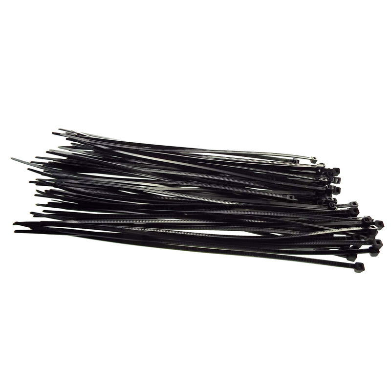 100 Cable Ties (2.5mm x 200mm) Black