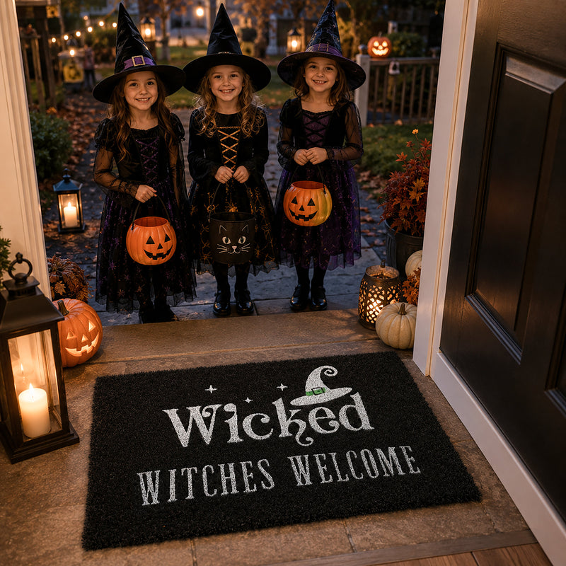 Black Wicked Witches Welcome Doormat
