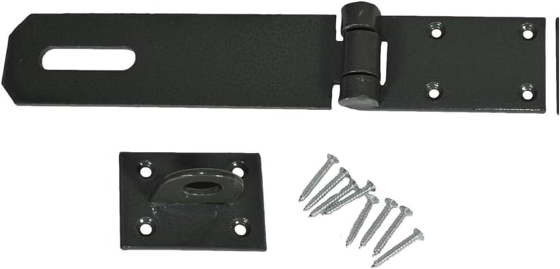 7 Inch Heavy Duty Hasp and Staple Lock Black Steel Latch