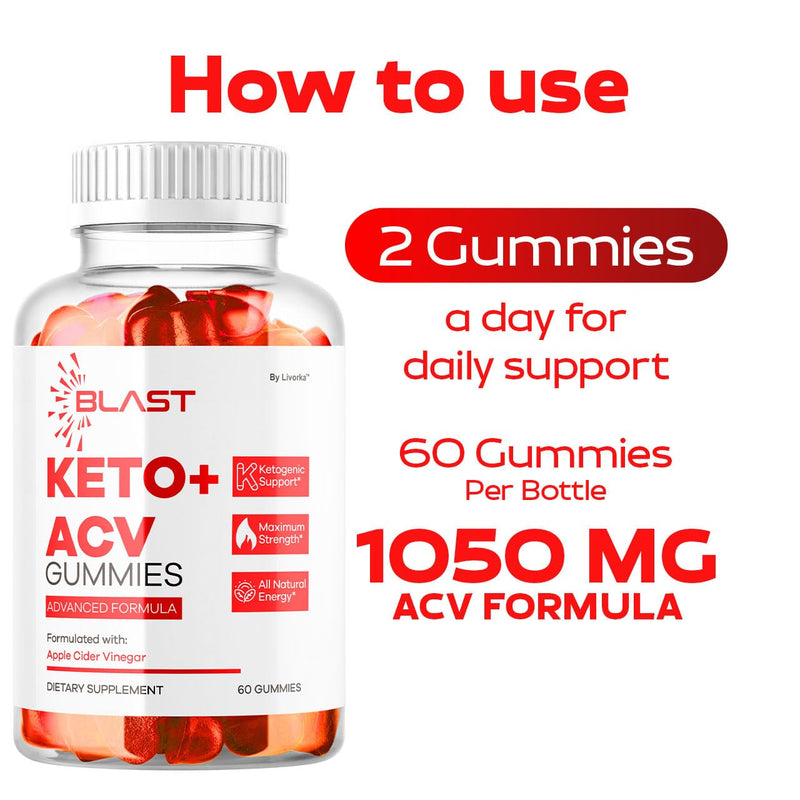 (2 Pack) Blast Keto ACV Gummies - All-Natural Apple Cider Vinegar Formula, 120 Gummies, 1050MG Vitamin Gummies