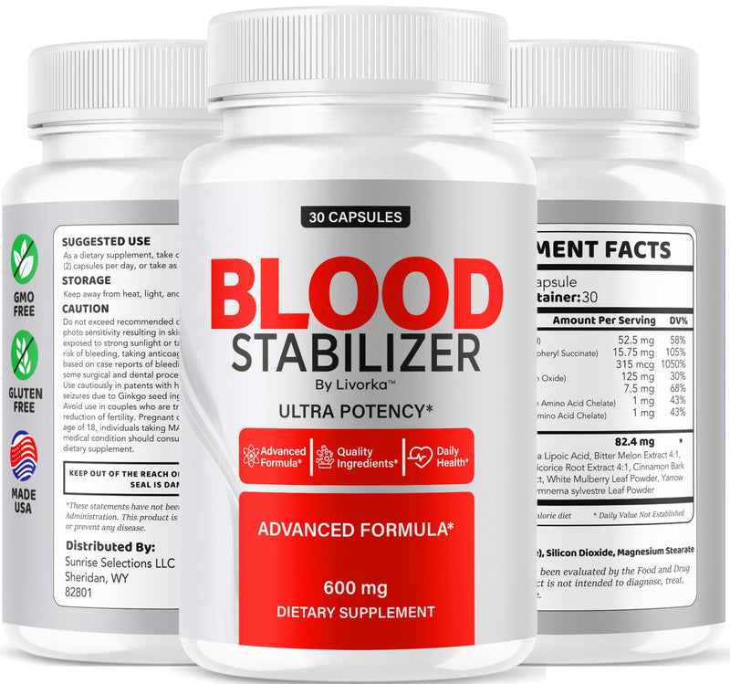 (2 Pack) Blood Stabilizer Supplement – Original Blood Stabilizer, Advanced Blood Formula, 60 Capsules