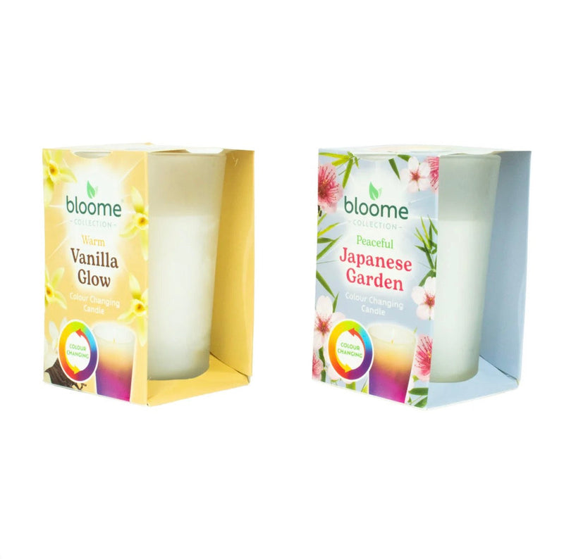 Bloome colour-changing glass candle