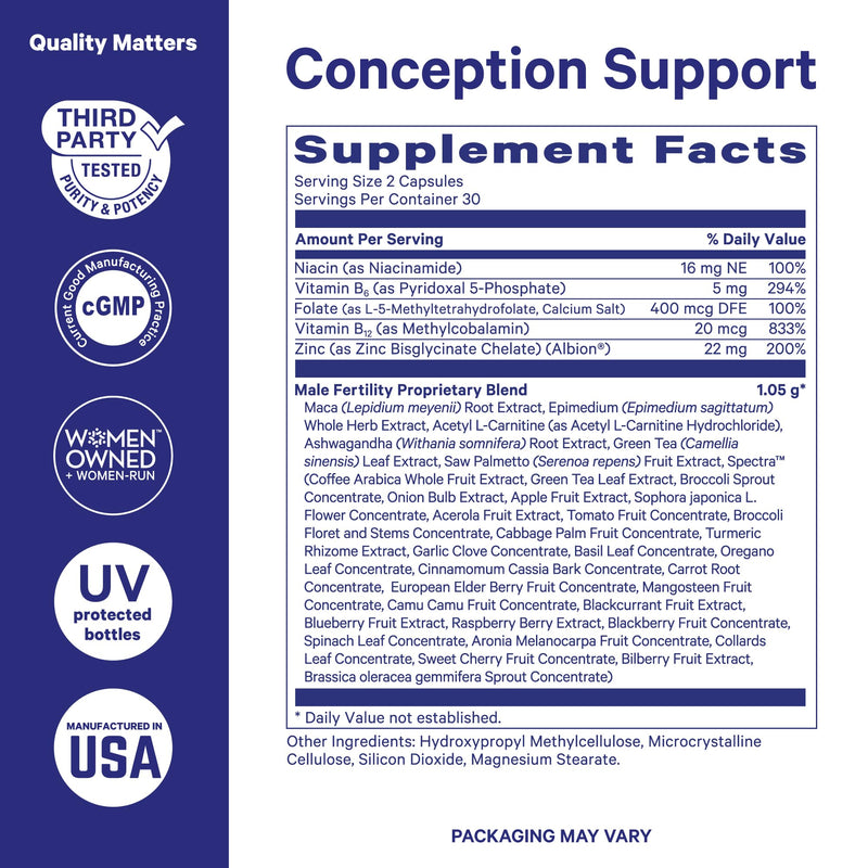 Blue Stork Fertility Supplements for Men – Male Prenatal Vitamins (60 caps)