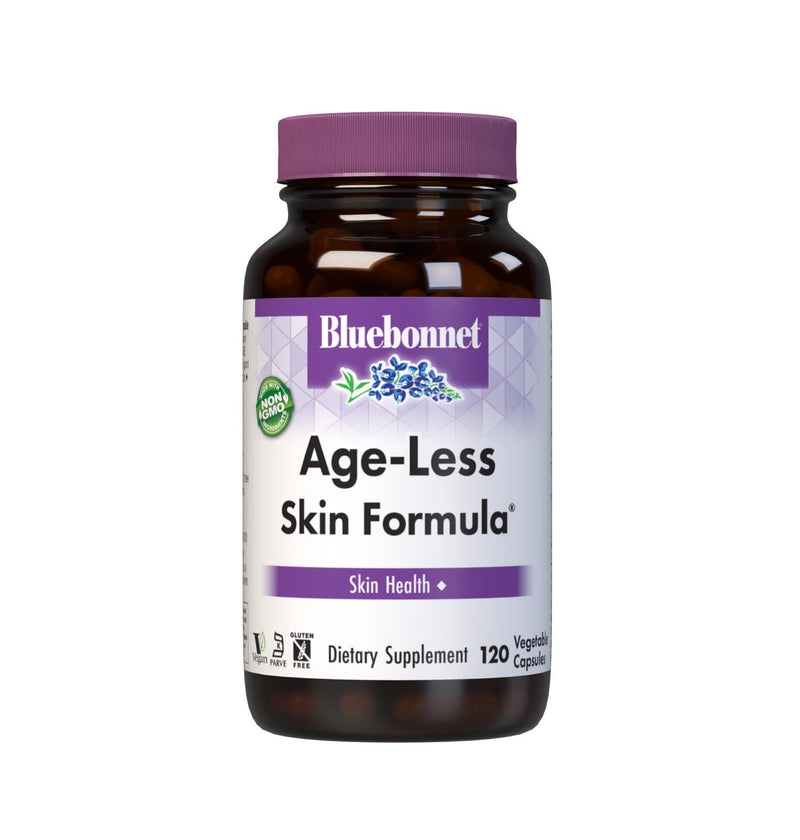 BlueBonnet Age-Less Skin Formula Capsules, White, Vegetable, 120 Count
