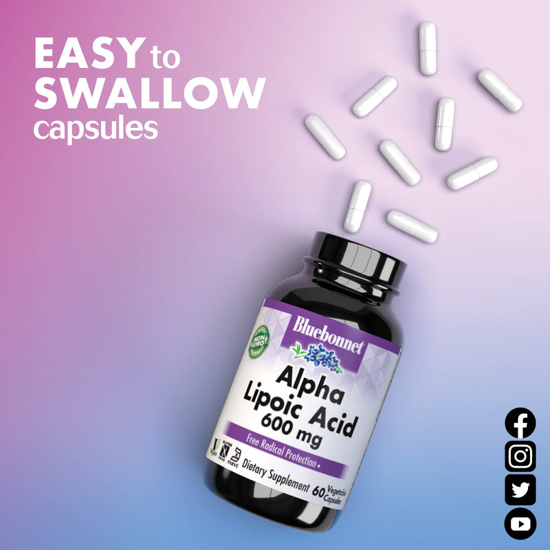 BLUEBONNET NUTRITION Alpha Lipoic Acid 100 mg - 30 Veg Capsules | Non-GMO & Vegan