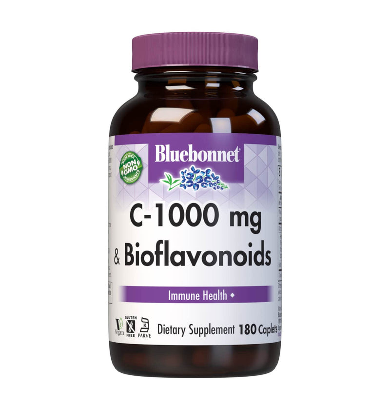 Bluebonnet Nutrition C-1000 mg Plus Bioflavonoids Caplets | Vitamin C 1000 mg with Citrus Bioflavonoids, 180 Caplets