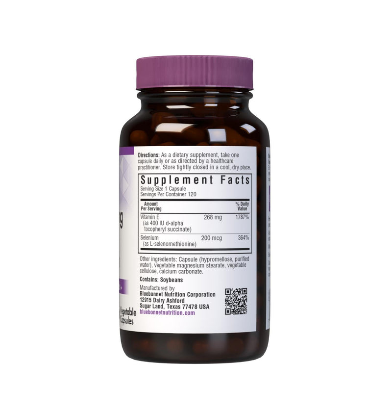 BlueBonnet Dry E-400 IU Plus Selenium Vegetarian Capsules 120 Count – White