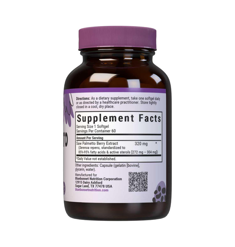 BlueBonnet Extra-Strength Saw Palmetto Berry Extract Softgels – 60 Count | Prostate Health