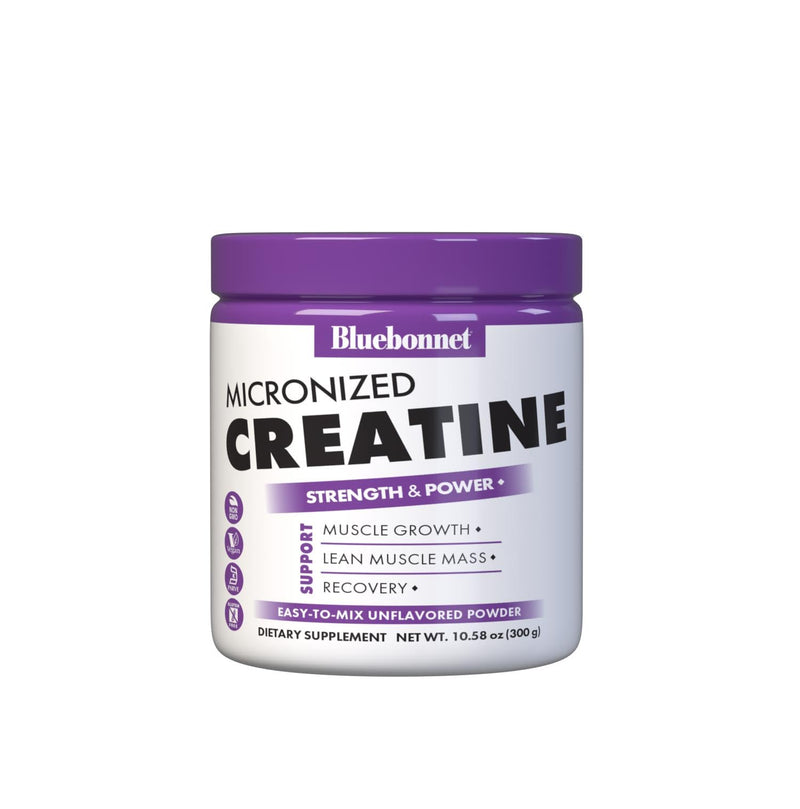 BlueBonnet Nutrition Micronized Creatine Monohydrate 5 g – Lean Muscle Support, Non-GMO, Vegan, Kosher, Gluten-Free, Soy/Milk-Free – Unflavored, 10.58 oz (60 Servings)