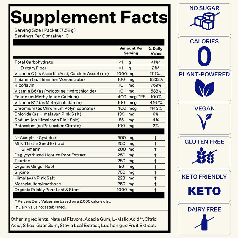 Blueshift Pre-Game NAC Supplement + Electrolyte Hydration Packets (10 Pack)