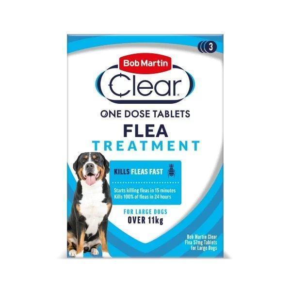 Bob Martin Clear Flea Treatment Tablets for Large Dog over 11kg 3 tablets - Case of 6