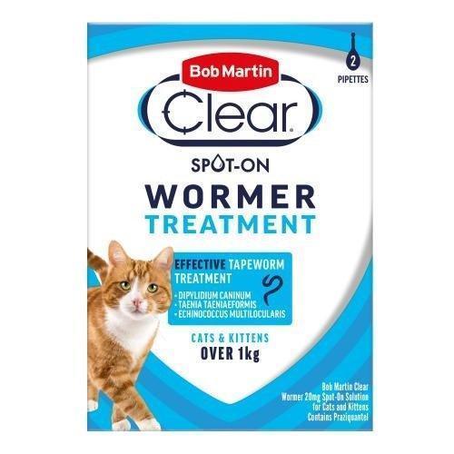 Bob Martin Clear Spot On Wormer for Cats and Kittens 2 Pipettes - Case of 10
