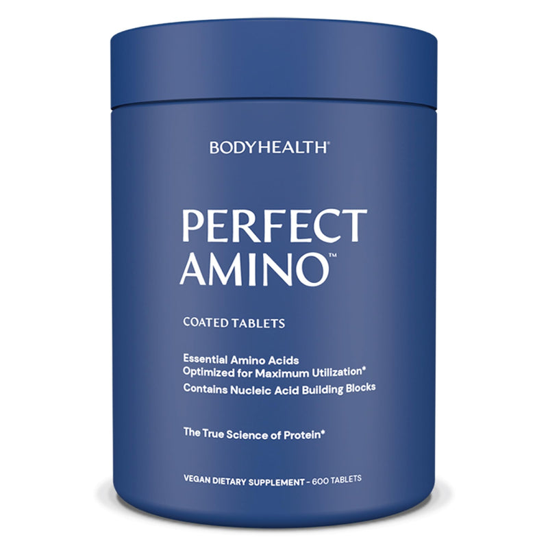 BodyHealth PerfectAmino (600 ct) – Easy-to-Swallow Vegan Amino Tablets for Muscle Recovery & Strength