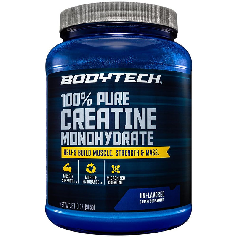 BODYTECH 100% Pure Creatine Monohydrate Powder – Micronized, Unflavored, 5g per Serving | 181 Servings