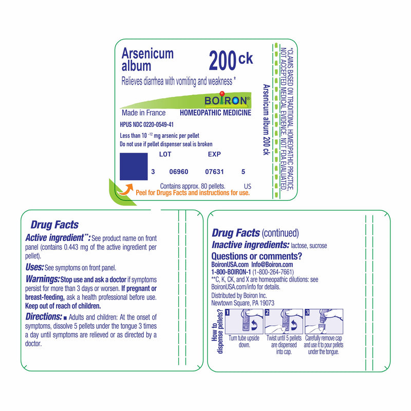 Boiron Arsenicum Album 200Ck Homeopathic Medicine for Diarrhea - 80 Pellets