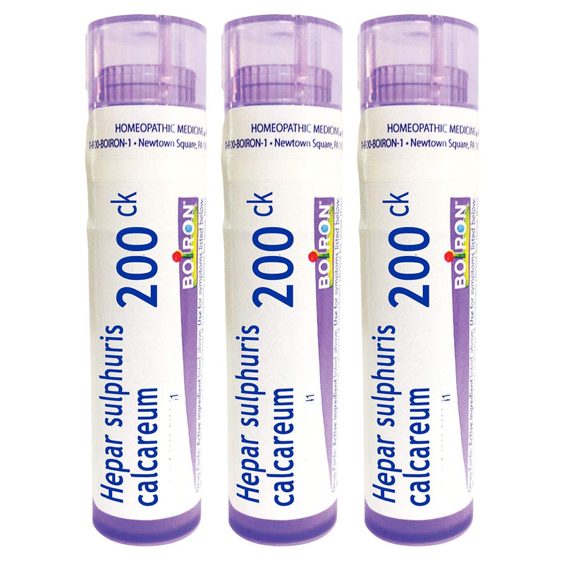 Boiron Hepar Sulphuris Calcareum 200CK Homeopathic Medicine for Painful and Hoarse Dry Cough – Pack of 3 (240 Pellets)