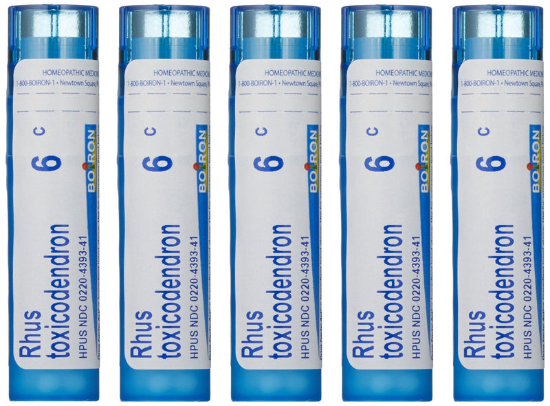 Boiron Rhus Toxicodendron 6C – 5-Pack, 80 Pellets | Joint Pain Relief