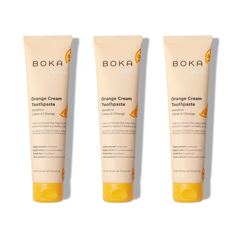 Boka Nano Hydroxyapatite Toothpaste – Fluoride Free, Orange Cream, 4 oz 3Pk (US Manufactured)