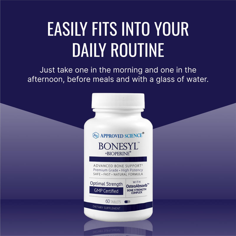 Bonesyl by Approved Science | Strengthen Bones, Maintain Bone Health | Vegan, Made in USA, 180 Tablets