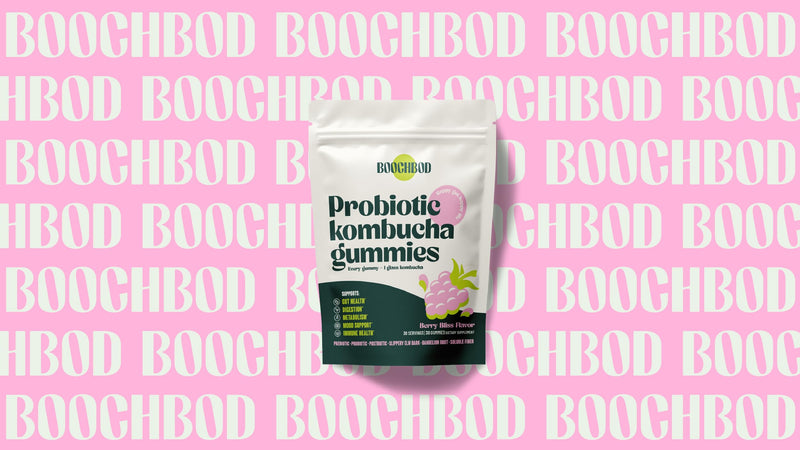 BoochBod Probiotic Kombucha Gummies – Gut Health, Prebiotics & Probiotics