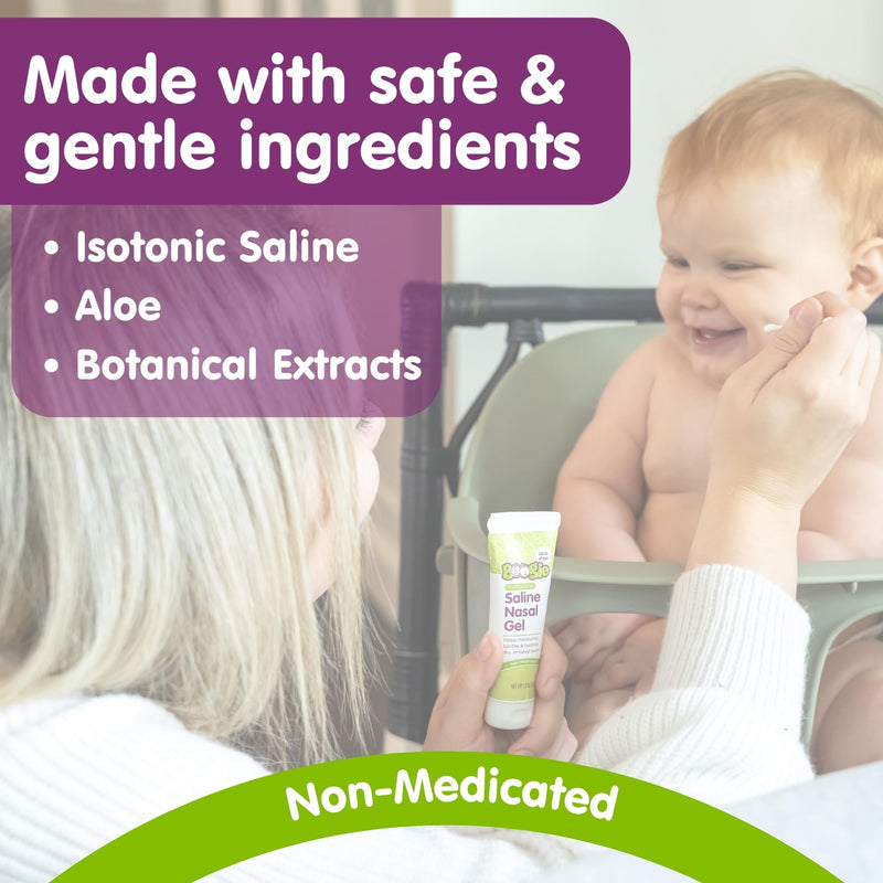 Boogie Saline Nasal Gel – Aloe & Isotonic Saline, Unscented, Pack of 2