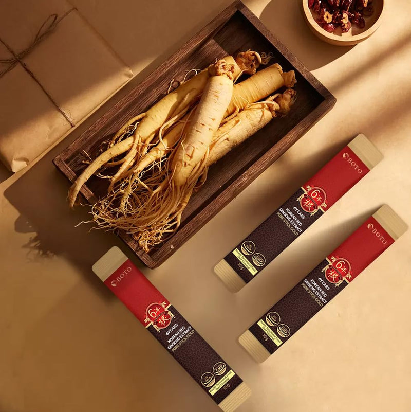 BOTO 6-Year Korean Red Ginseng Sticks – 30 Sachets