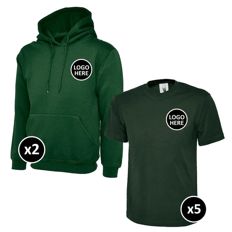 Uneek Hoodie & T-Shirts Bundle Inc Logo - 7 Items