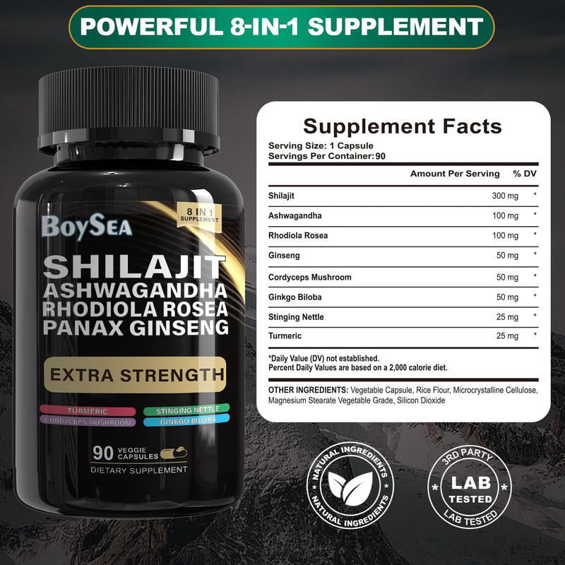 Boysea Shilajit & Sea Moss Bundle - 90 Count - All-in-One Capsules