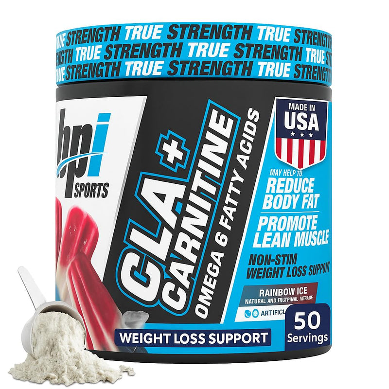 BPI Sports CLA+Carnitine – Caffeine-Free, Non-Stimulant Weight Loss & Metabolism (Rainbow Ice)