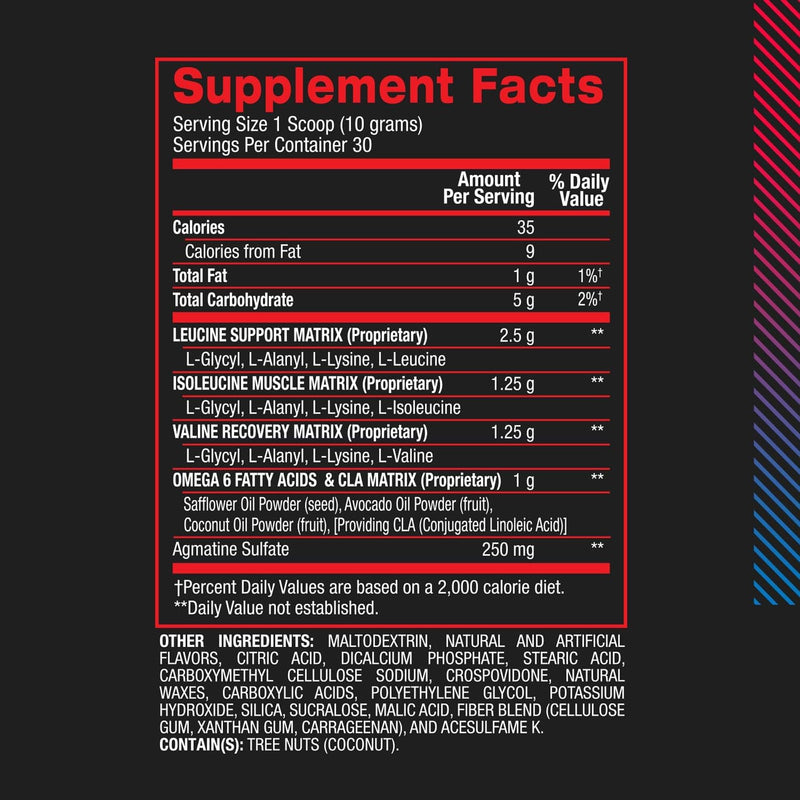 BPI Sports Best BCAA Powder – Rainbow Ice, 30 Servings | Muscle Recovery