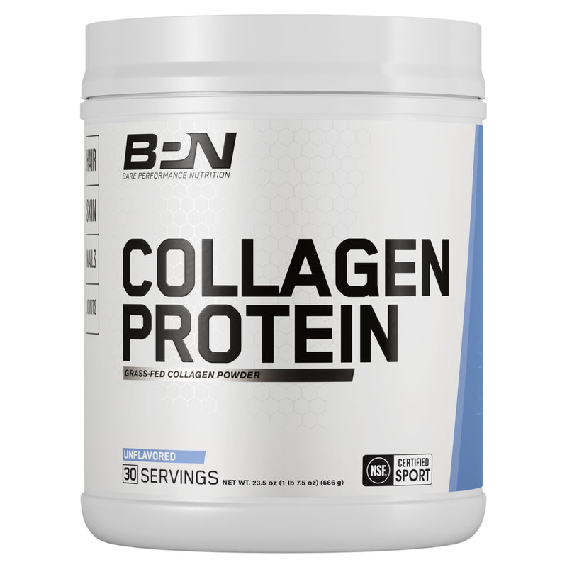 BARE PERFORMANCE NUTRITION Collagen Protein – Grass-Fed Bovine Peptides, Unflavored, 30 Servings