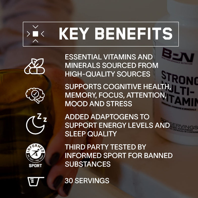 BARE PERFORMANCE NUTRITION BPN Strong Multi-Vitamin – Foundational Health, Mood & Sleep
