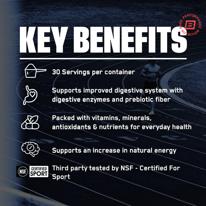 BARE PERFORMANCE NUTRITION Strong Reds Superfood Powder - Strawberry, 30 Servings
