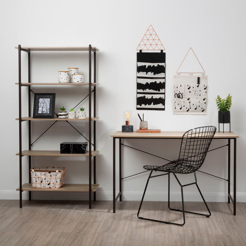Five Tier Grey Oak Shelf Unit | Bradbury