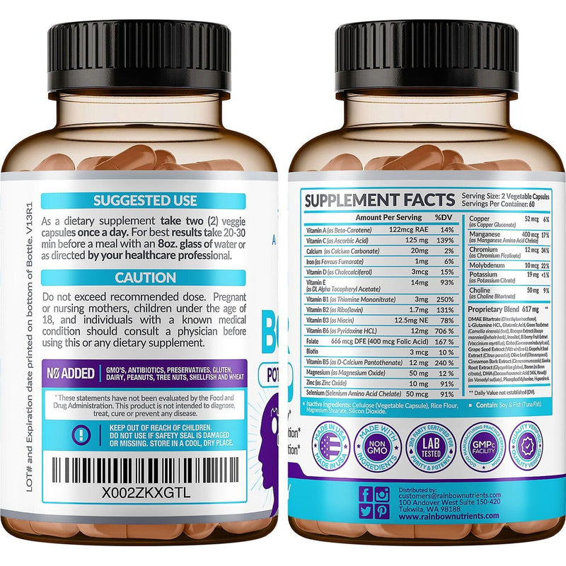 40-in-1 Brain Booster for Memory, Focus & Clarity | Natural Nootropic Brain Support with DMAE, Bacopa Monnieri – 120 V Capsules