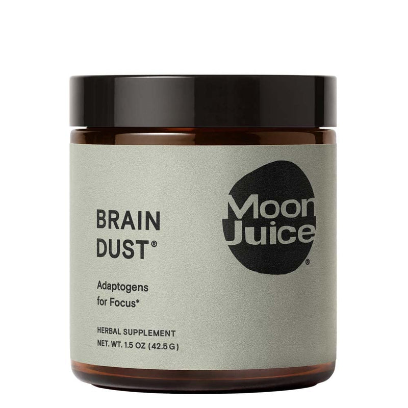 Moon Juice Brain Dust - Adaptogenic Mushroom Support for Focus, Memory & Clarity | Lion’s Mane, Ginkgo Biloba & Ashwagandha - Caffeine-Free, Vegan - 1.5 oz