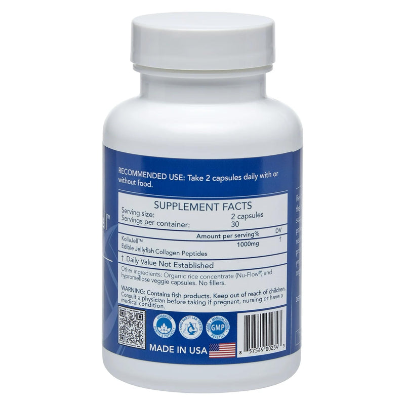 Longevity by Nature: KollaJell Brain Supplement with Collagen Peptides, Memory & Focus, 60 Capsules