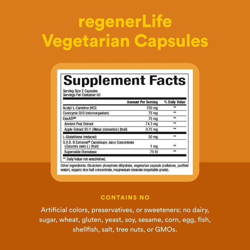 Natural Factors REGENERLIFE® 120 Capsules – Mitochondrial Support & Energy