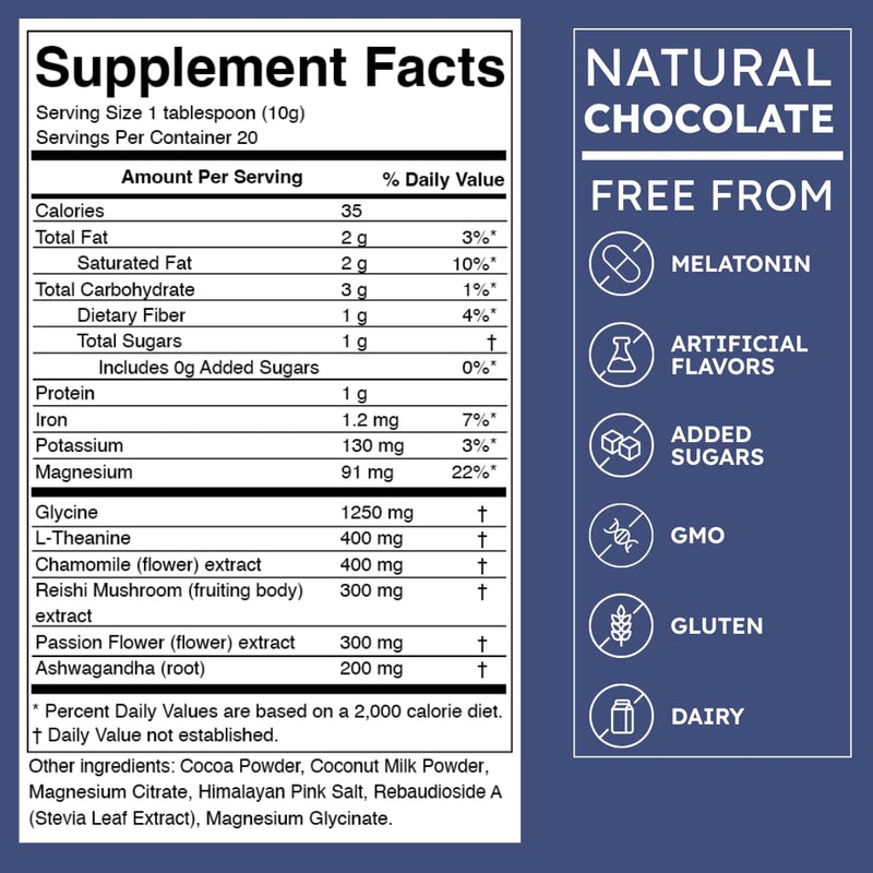 Brainoa Sleep Cocoa for Chocolate Lovers – No Melatonin, No Added Sugar
