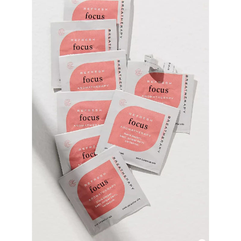 Breatherapy Aromatherapy Focus Patches - Black Pepper & Basil for Focus - 8-Pack