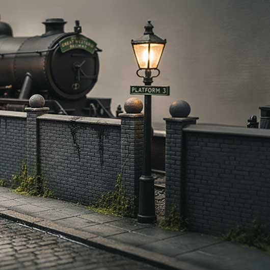 OO Scale Ready to Paint Brick Wall Section (3 pack)