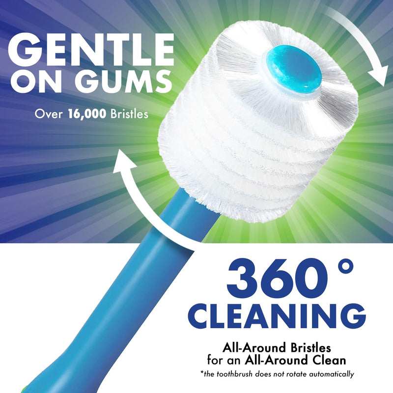 Brilliant Oral Care Child Toothbrush – Soft Bristles, Round Head, Sky Blue, 3 Pack (Ages 2-5)