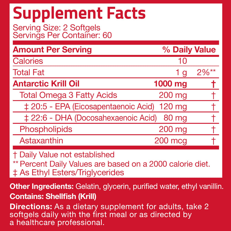 Bronson Antarctic Krill Oil 1000 mg with Omega-3s | 120 Softgels