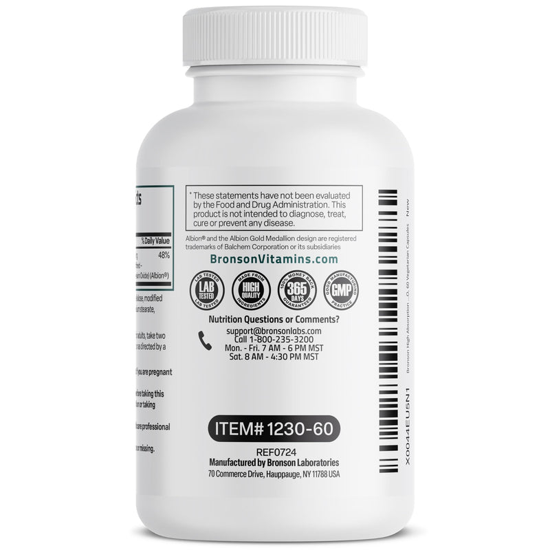 Bronson Magnesium Glycinate 200 mg Chelated, High Absorption