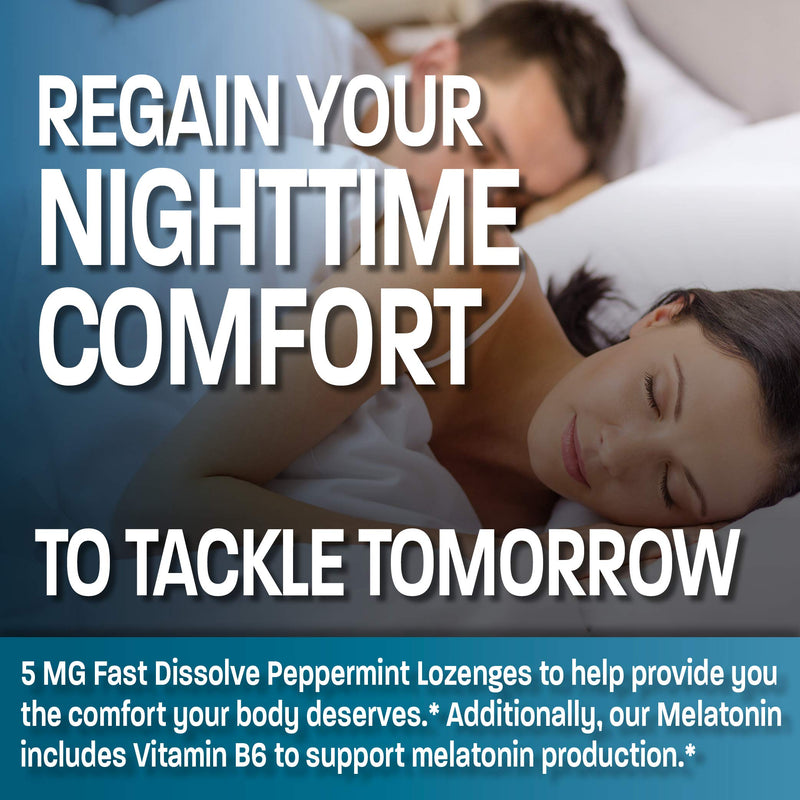 Bronson Melatonin 5mg Peppermint Lozenges with Vitamin B6 – 360 Vegetarian Lozenges