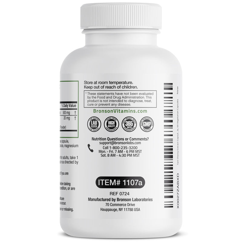 Bronson Tart Cherry + Celery Seed Capsules – Uric Acid Support & Joint Mobility (60 Veg Capsules)